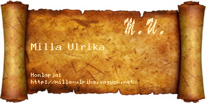 Milla Ulrika névjegykártya